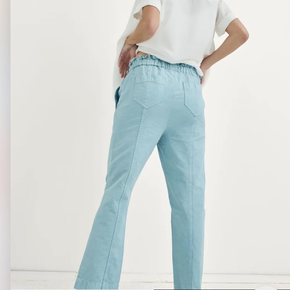 HATCH Maternity The Matinee Pant Cotton Linen Blend Sky Blue size Large NWT